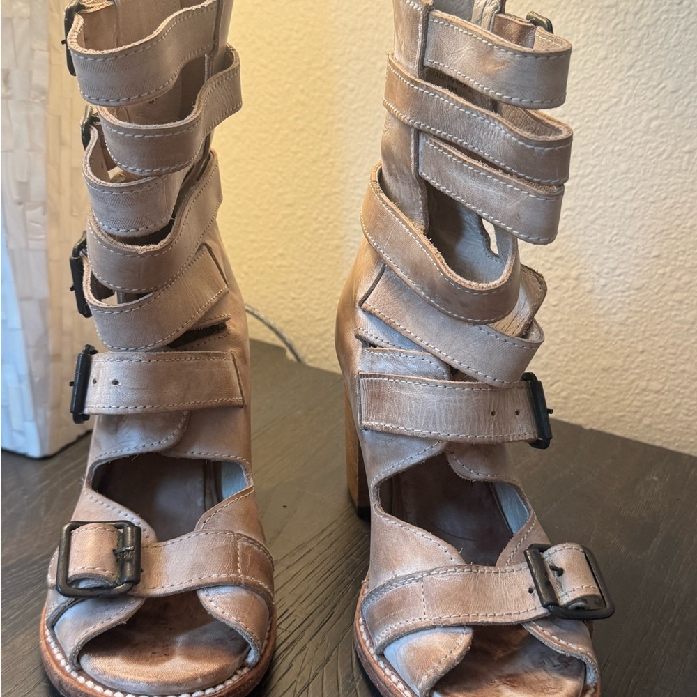 Freebird by Steven BOND Strappy Beige heel Sandals